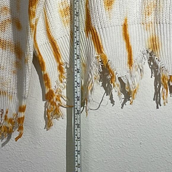 Trendy Threads Plus Size 3X Tie-Dye Sweater – Distressed V-Neck Cotton Pullover - Picture 3 of 9